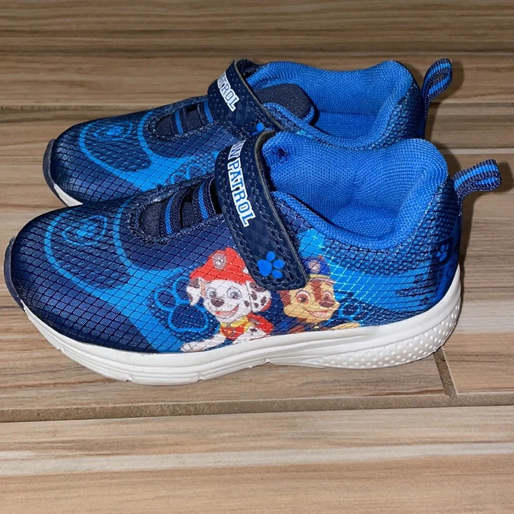 COPY - Paw Patrol Blue Velcro Sneakers (SIZE 8T) LIKE NEW - Picture 3 of 6